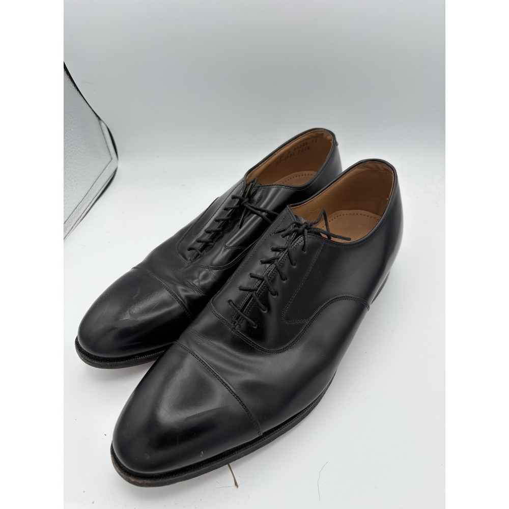 Johnston & Murphy Shoes Mens Size 12 Black Optima Leather Cap Toe Oxford Dress